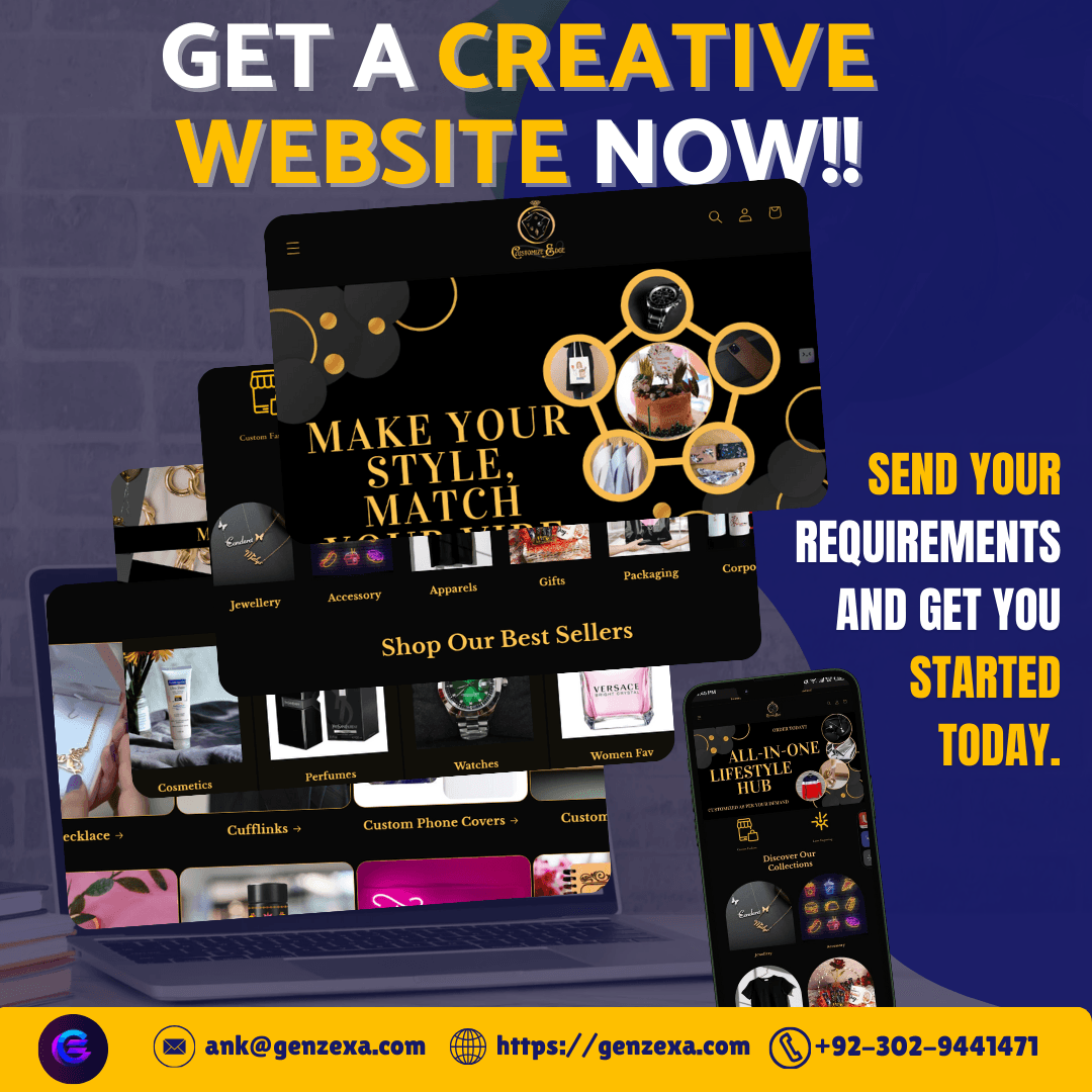 Promotional graphic for creative website services