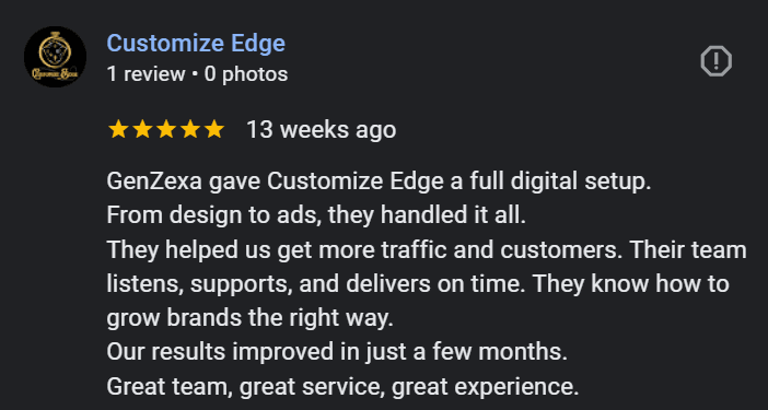 Review by customize edge on genzexa work